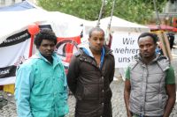 Seit Samstag sind 100 Flüchtlinge in München im Hungerstreik. Foto: Stephan Rumpf
